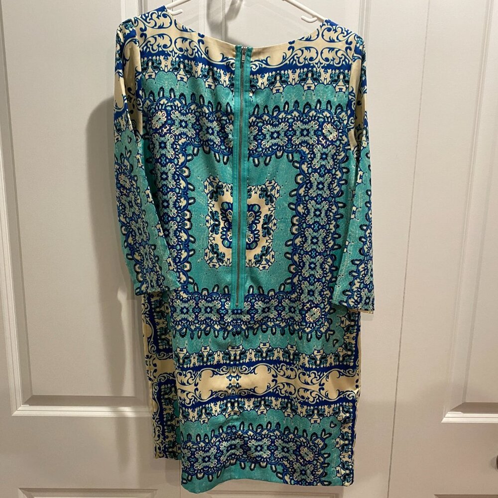 The Limited Turquoise Paisley Shift Dress Size Medium - Picture 6 of 9